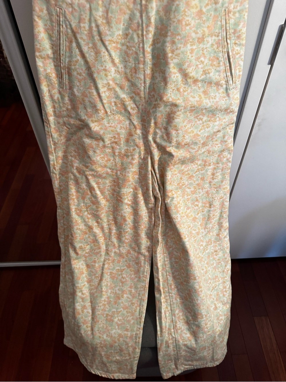 RIXO Ainsley Floral Denim Jumpsuit Cropped Wide Leg 6 - Picture 6 of 10